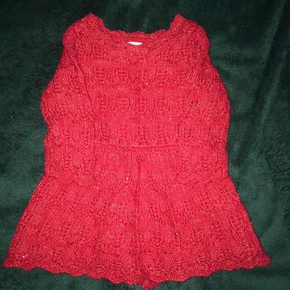 Beautiful little Red Crocheted girls dress - Picture 5 of 7